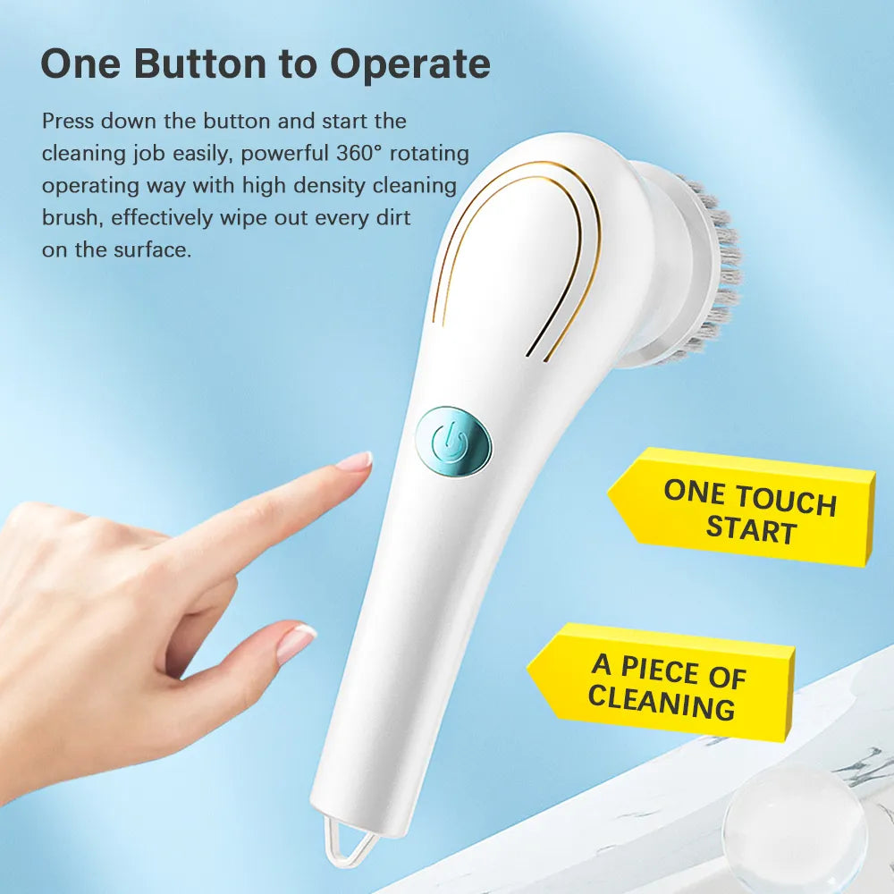 Electric Cleaning Brush with 5 Heads