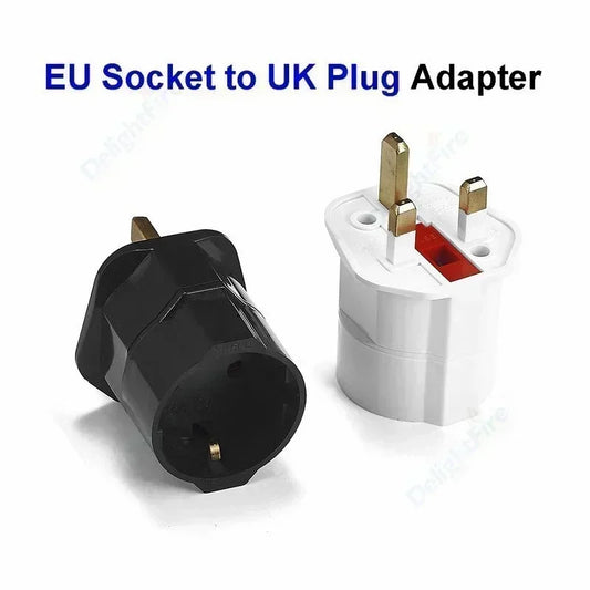 UK to EU AC Plug Travel Adapter