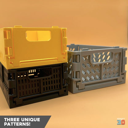 Caixa de Armazenamento Empilhável e Dobrável 3D